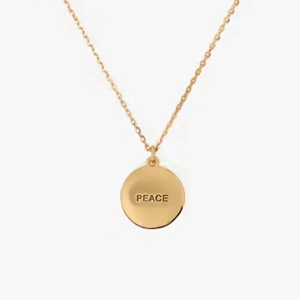 Kate Spade The Color Spark Collection‎ Pink Peace Medallion Necklace NWT